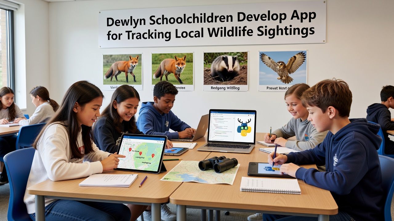 Community members using the app to log bird sightings near Dewlyn wetlands during an autumn survey